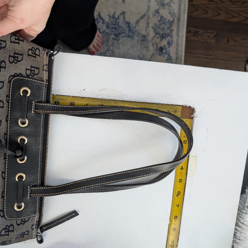 Dooney and Bourke Vintage Signature Monogram Tassel Purse Black - Picture 10 of 12